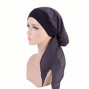 Wholesale High Quality Promotional Pastoral Style Printed Cotton/Polyester Chemotherapy African <b>Cap</b> Ladies Elastic Headband - Product Image 1