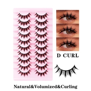 Dix paires de faux cils véganes en PBT à tige rigide, effet naturel, style <span class=keywords><strong>Manga</strong></span> Little Devil, pour un regard éclatant et épaissi - Product Image 6