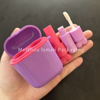 Tubes de gloss à lèvres personnalisés de 10 ml à double extrémité pour écouteurs Airpord, applicateur de gloss à lèvres en forme de cœur, tube de gloss à lèvres 2 en 1, emballage de conteneur