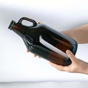Carafe à personnaliser en <span class=keywords><strong>verre</strong></span>, en ambre, 32oz, 64oz, <span class=keywords><strong>1l</strong></span>, 2l, komucha, pour bière, avec couvercle à vis noire, livraison gratuite - Product Image 5
