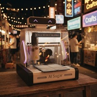 Machine portable automatique de peinture au sucre IA, imprimante d'art sucré haute productivité et légère pour les marchés nocturnes, événements et fêtes