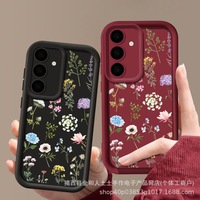 Coque de protection antichoc pour téléphone portable S23, motif animal, œil peint, en TPU+PC, avec support intégré