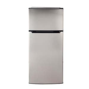 BCD-210L Hot Sale R600A Silver Stainless Steel Double Door Defrost Refrigerators Top Mount Fridge 210-Liter Capacity for S - Product Image 1
