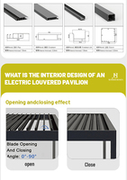 Pavillon bioclimatique intelligent en aluminium à lames orientables électriques pour jardin, cuisine extérieure, barbecue, terrasse, patio, cour arrière