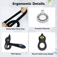 Silikon-Fernbedienungs-Elektro-Verschluss-Spermienring für Männer zur Verzögerung der Ejakulation, Vibrationsring für Paare