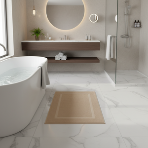 Alfombra de baño tejida de algodón turco Beige de lujo, 50x80cm, suave y gruesa, moderna, resistente al agua, alfombra de baño de Hotel, antideslizante de alta absorción - Product Image 3