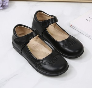 Custom Logo Girl Princess Shoes Manufacturer Soft <b>Rubber</b> <b>Matte</b> Leather Casual Kids Black School Shoes - Product Image 2