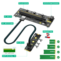 Carte Riser Externe TISHRIC M.2 M-Key 2230/2242/2260/2280 vers PCIe 4.0 x16 avec Câble Oculink SFF-8612/8611 et Alimentation ATX 6/24 Broches 32 Gbit/s