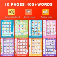 Livre sonore interactif en anglais pour tout-petits, livre d'apprentissage électronique interactif, 10 pages avec des animaux et des premiers mots