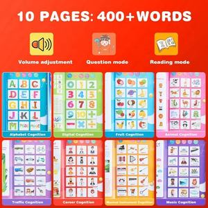 Libro de Sonido Interactivo en <span class=keywords><strong>Inglés</strong></span> <span class=keywords><strong>para</strong></span> Niños Pequeños, Libro de Aprendizaje Electrónico Interactivo de 10 Páginas con Animales y Primeras <span class=keywords><strong>Palabras</strong></span> - Product Image 4