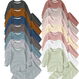 Bộ đồ ngủ bé sơ sinh chất liệu cotton hữu cơ, 14 màu có sẵn, thiết kế logo, chất liệu dệt kim mùa thu - Product Image 1