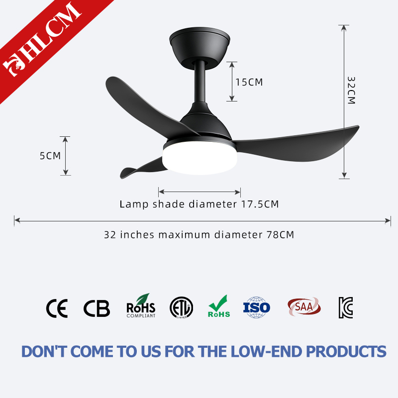 Black 32-inch three-blade