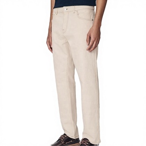 Pantalones de Lona Casuales de Algodón para Hombre al por Mayor, Ajustados, Antipilling, Lisos, Teñidos, con Cintura Personalizada - Product Image 2