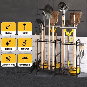 Support organisateur d'outils <span class=keywords><strong>de</strong></span> jardin en métal personnalisé support <span class=keywords><strong>de</strong></span> rangement d'outils <span class=keywords><strong>de</strong></span> jardin roulant d'angle avec roues - Product Image 4