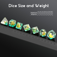 Ensemble de dés en résine de canard jaune de 7 pièces en gros-dés polyédriques mignons de D & D RPG pour les jeux de table