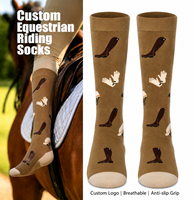 Chaussettes d'équitation professionnelles personnalisées, respirantes, antidérapantes, hautes jusqu'au genou, avec logo, pour hommes et femmes