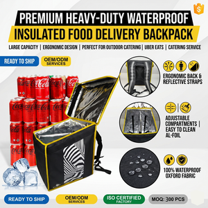 Custom Large Capacity Food Delivery <b>Backpack</b>, Aluminum Foil Insulated Cooler <b>Bag</b> for Food Delivery & <b>Lunch</b> - Product Image 1
