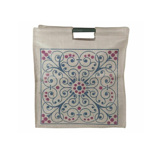 กระเป๋าผ้ากระสอบคุณภาพพรีเมียมสำหรับผู้หญิง กระเป๋าช้อปปิ้งแฟชั่นสวยงาม พิมพ์ลายสวยงาม ราคาประหยัด หูหิ้วไม้ไผ่ กระเป๋าช้อปปิ้งใบใหญ่ - Product Image 4