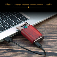 Détection d'empreintes digitales allumage bois de santal double arc briquet charge créatif coupe-vent USB allume-cigare électronique