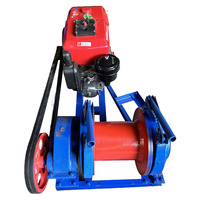 Treuil à boîte de vitesses alimenté par un moteur diesel, capacité de traction de 2 tonnes, levage vertical, 200 m, utilisation industrielle spécifique au site