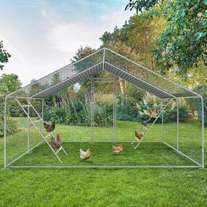 Recinto per Polli Zincato, Gabbia Esagonale per Pollame con Tettoia Parasole, Una Porta, per Allevamento all'Aperto e Uso in Giardino - Product Image 5