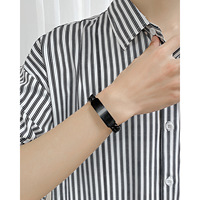 Bracelet pour homme en acier inoxydable, chaîne tressée motif blé, avec plaque d'identification vierge en métal noir, argenté ou doré, pour gravure laser, fournitures de bijoux