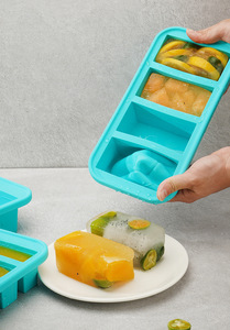 Bac à glaçons en silicone en gros avec couvercle et compartiment, facile à démouler, approuvé, sans BPA, sans danger pour les aliments, pour congélateur - Product Image 6