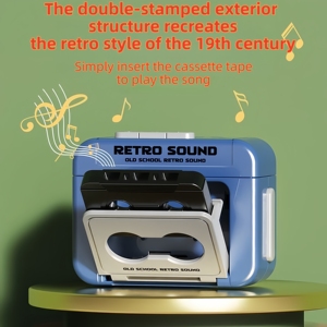 Mini Grabadora de Casete Retro Clásica Creativa, Reproductor de Música con Llavero, Funciona con Pilas - Product Image 4