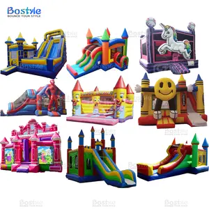 Bostyle CE коммерческий надувной замок, пластиковый ПВХ прыгающий домик для детей
