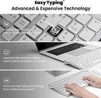 Cimetech toptan 2.4 ghz kablosuz klavye fare kombo İnce tasarım gümüş renk ev ofis PC dizüstü bilgisayarlar