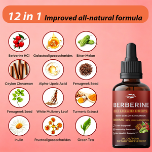 OEM / ODM Berberine HCl Liquid Drops 98% High Absorption Ceylon Cinnamon <b>Liver</b> Support Immunity Booster Dietary <b>Supplement</b> - Product Image 3