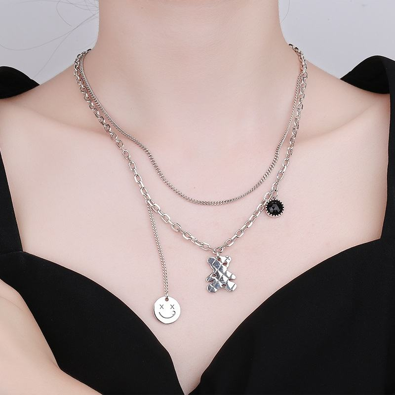 Smiling Bear Steel Titanium Necklace