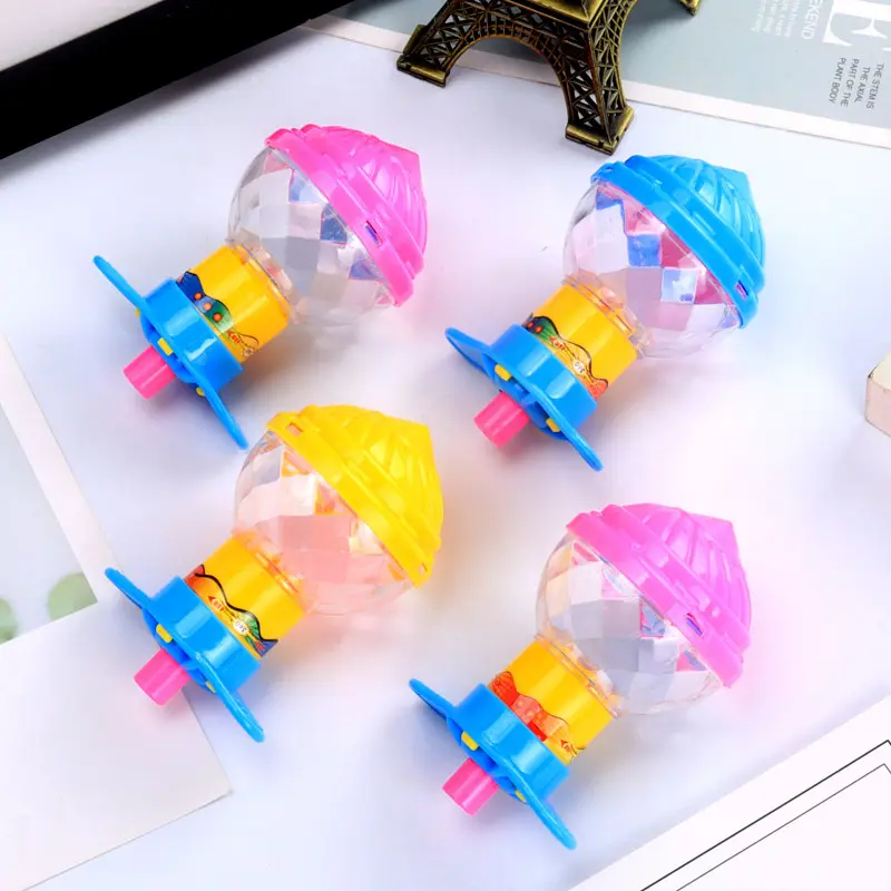 Children's toys with launcher flash plastic spinning top gyro small toy for kids Plastic Shooting ring laser gyroscope