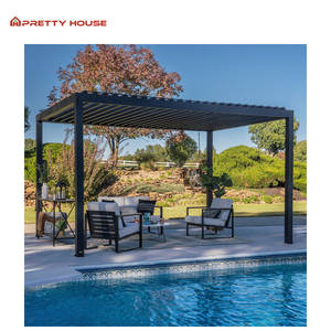 Custom chiuso esterno motorizzato pieghevole pergola tetto bioclimatico freestanding baldacchino pergolato per giardino - Product Image 4