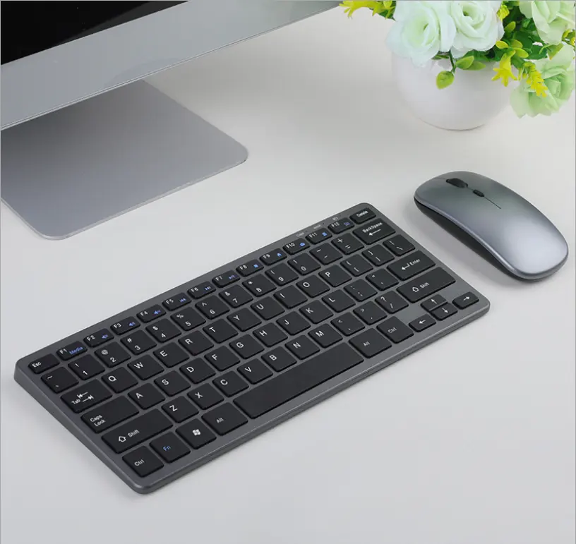 Juego de teclado inalámbrico recargable de 2,4 GHz, teclado y ratón portátil ultrafino para PC, escritorio, ordenador y Notebook
