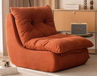Fauteuil de salon moderne en velours écologique, inclinable et réglable, fauteuil de relaxation individuel de luxe confortable pour appartement et centre commercial