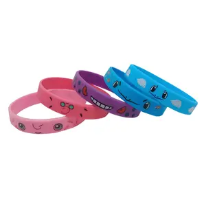 Wholesale cheap printing/debossed silicon bracelet making machine bands custom silicon wristband for kids gifts