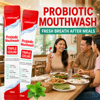 Sachets de bain de bouche probiotique naturel aux herbes, formule britannique, emballages individuels, en stock, pour une fraîcheur buccale