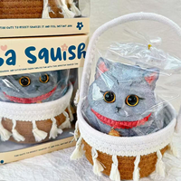 Mainan Kucing Silikon Food Grade PP TOYS, Dilukis Tangan, Realistis, Berkualitas Tinggi, Pereda Stres, Squishy, Usia 5+ Tahun, Unisex