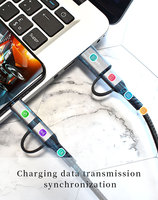 PD 60W 100W téléphone personnalisé 4 en 1 tout un câble de données de type micro tissu en nylon tressé charge rapide câble de chargeur Usb C à Usb-C