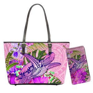 Bolso de playa Hawaiano para mujer, bolso de hombro de lujo con estampado de <span class=keywords><strong>tatuaje</strong></span> de <span class=keywords><strong>tortuga</strong></span> Polinesia, bolsos de mano con logotipo impreso personalizado - Product Image 3