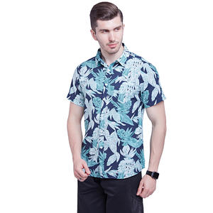 ビーチシャツ100% コットン抗しわ通気性カスタム男性用クイックドライポプリン海の島の恋人印刷 - Product Image 5