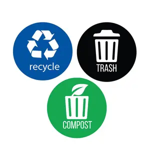 Logo Style Symbol to Organize Trash cans Recycle and Trash Sticker