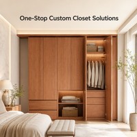 Armoire de chambre murale en chêne blanc intelligent, système de dressing sur mesure, mobilier de chambre en promotion, vente en gros