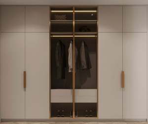 Meubles de rangement modernes de luxe Armoire de chambre à coucher convertible en bois massif pour la maison Hôtel Villa Style panneau - Product Image 3