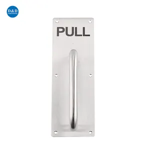 Black Golden Sign Plate Building Entrance Door Stainless Steel Push Pull Handle Plate