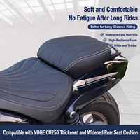 Compatible avec la moto VOGE CU250, coussin de siège arrière épaissi, élargi, imperméable, antidérapant en PU