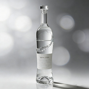 Bouteille en verre élégante et personnalisée gravée, vide, 750 ml, pour Tequila, Gin, <span class=keywords><strong>Whisky</strong></span>, Vodka, Liqueurs, Spiritueux, Alcool, avec bouchon en bois - Product Image 1