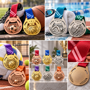 เหรียญกีฬาและเหรียญรางวัลการแข่งขันแบบกำหนดเอง เหรียญรางวัลสำหรับการแข่งขันกีฬาหลายประเภท วิ่ง ฟุตบอล บาสเกตบอล ว่ายน้ำ วอลเลย์บอล เทนนิส รับผลิตแบบ OEM ODM - Product Image 3