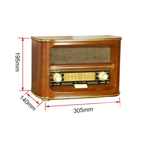 Wooden Frame AM FM Radio Antique Home Portable Radio